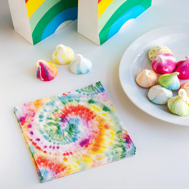RECYCLABLE TIE DYE RAINBOW NAPKINS BY TALKING TABLES Talking Tables Bonjour Fete - Party Supplies