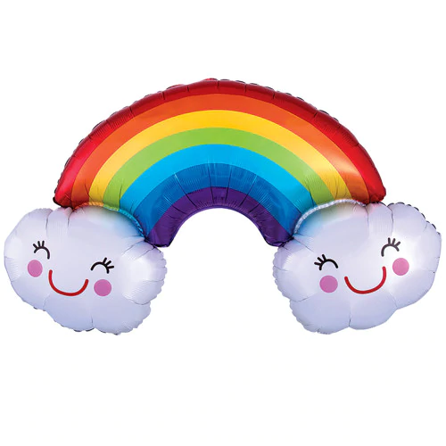 RAINBOW WITH CLOUDS BALLOON LA Balloons Bonjour Fete - Party Supplies