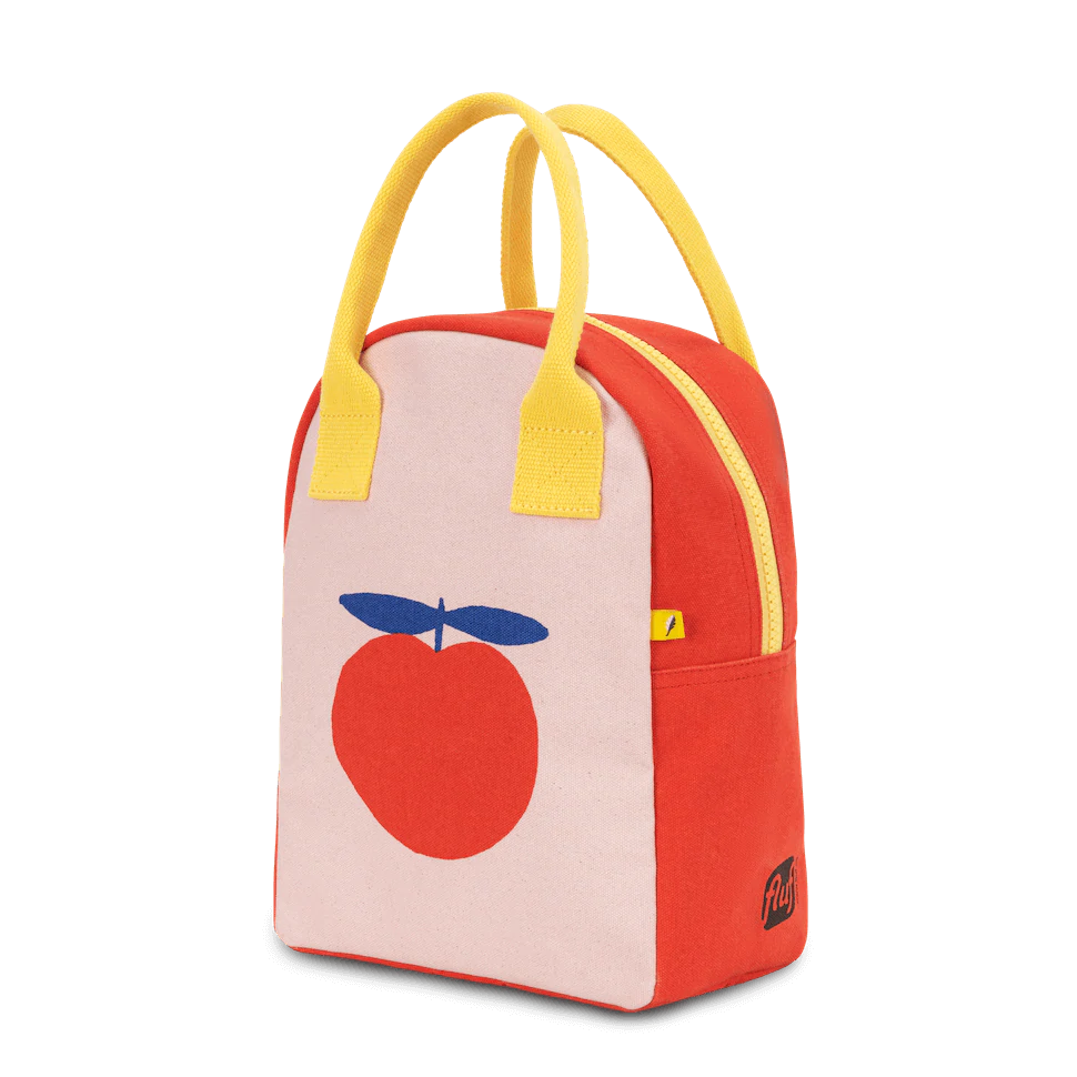 RED APPLE ZIPPER LUNCH BAG Fluf Lunch Box Bonjour Fete - Party Supplies