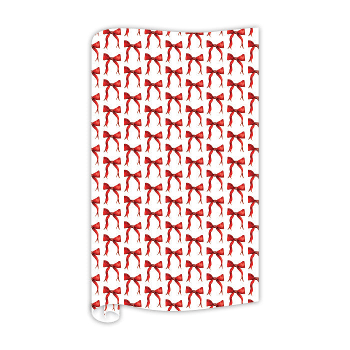 RED BOW HOLIDAY WRAPPING PAPER Rosanne Beck Collections christmas gift wrap Bonjour Fete - Party Supplies