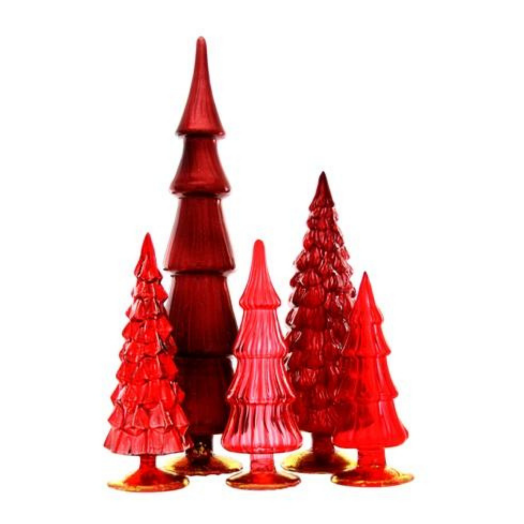 RED GLASS HUE TREE Cody Foster Co. Decorative Trees Bonjour Fete - Party Supplies