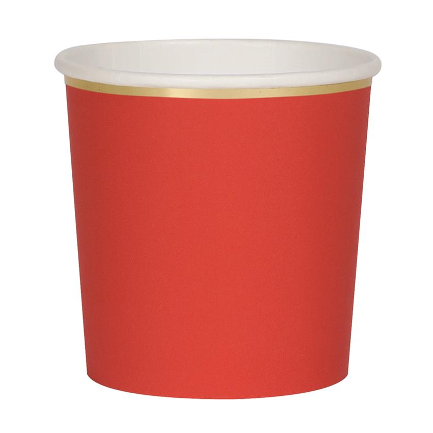 BRIGHT RED CUPS Meri Meri Cups TUMBLER - 9 OZ Bonjour Fete - Party Supplies