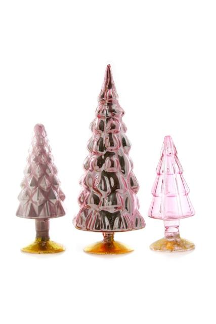 ROSE GLASS HUE MINI TREES Cody Foster Co. Decorative Trees Bonjour Fete - Party Supplies