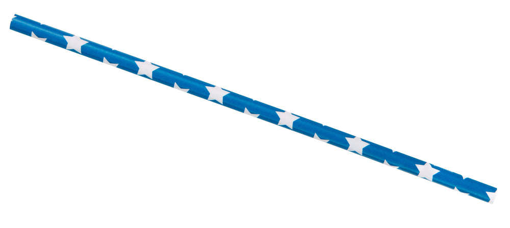RED & BLUE STARS PAPER STRAWS Unique Bonjour Fete - Party Supplies