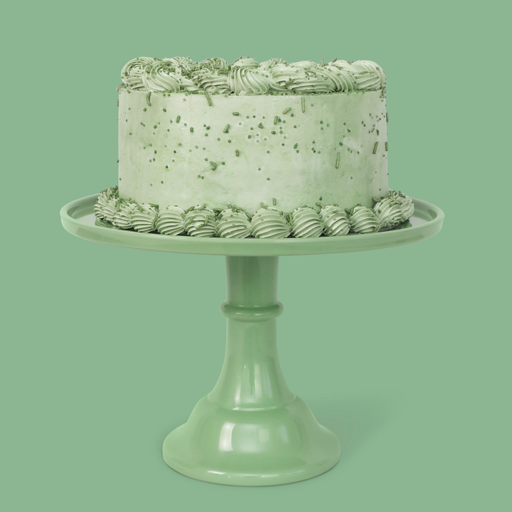 SAGE GREEN MELAMINE CAKE STAND Joyeux Cake Stands Bonjour Fete - Party Supplies