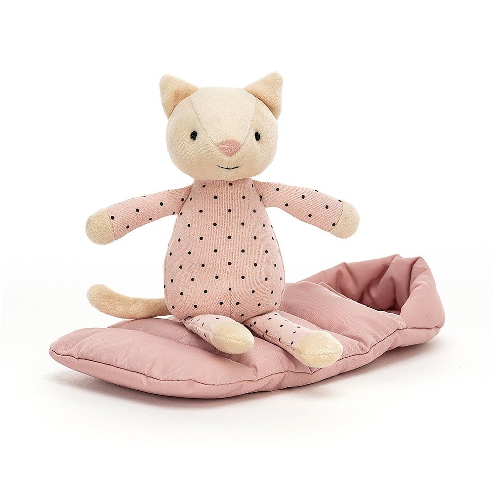 SLEEPING BAG SNUGGLER CAT BY JELLYCAT Jellycat Dolls & Stuffed Animals Bonjour Fete - Party Supplies
