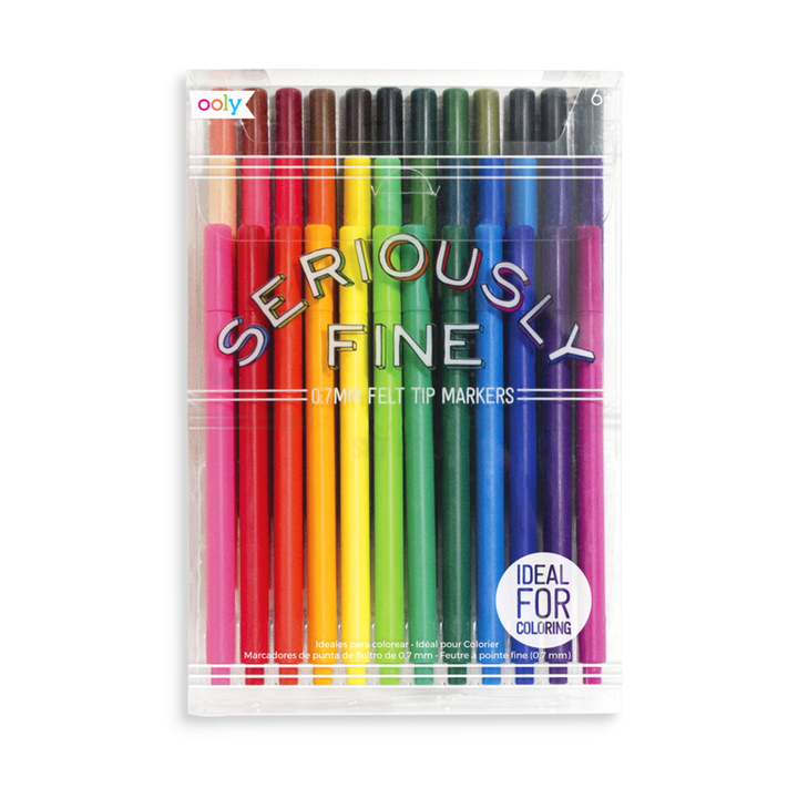 SERIOUSLY FINE FELT TIP MARKERS Ooly Markers Bonjour Fete - Party Supplies