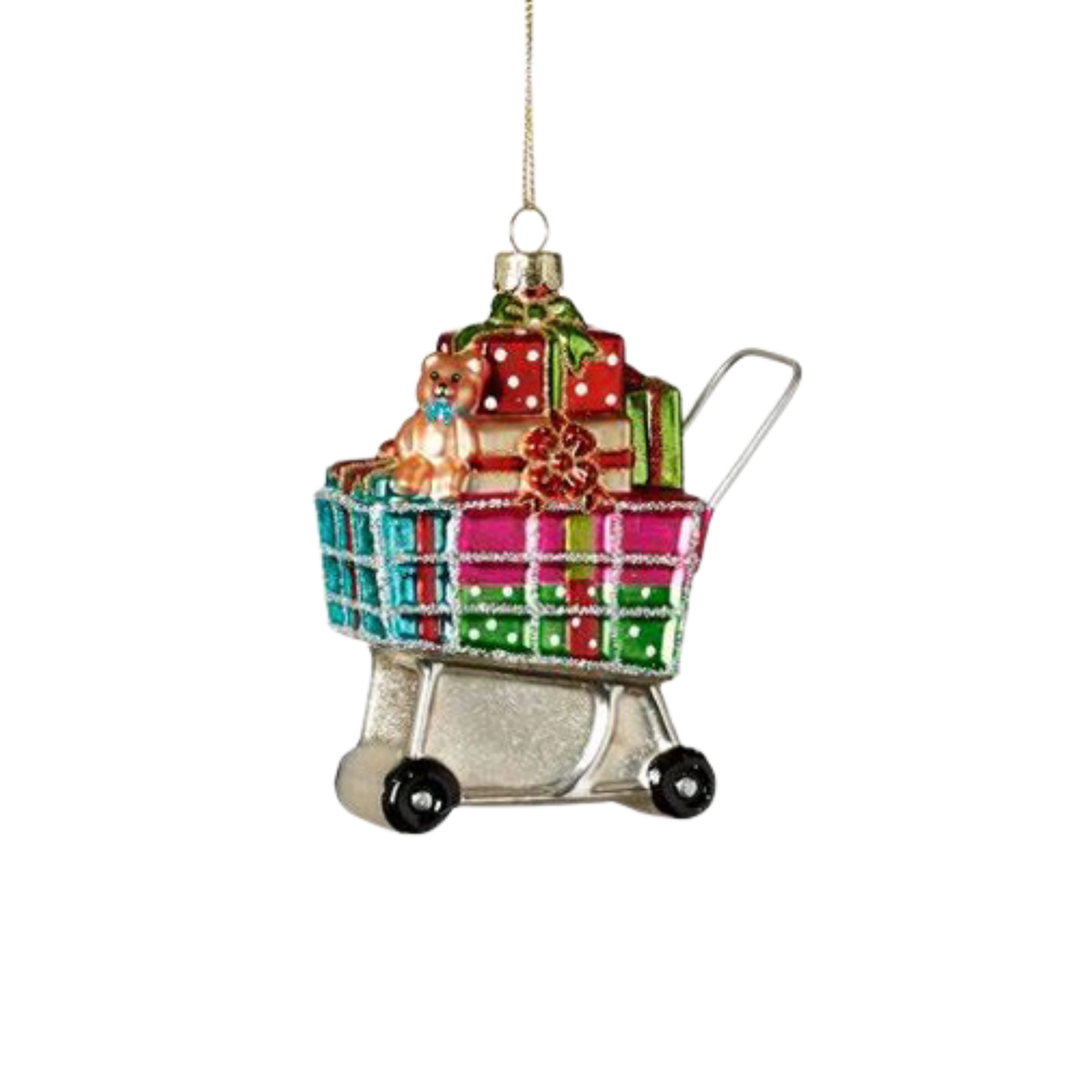 SHOPPING CART ORNAMENT One Hundred 80 Degrees Christmas Ornament Bonjour Fete - Party Supplies