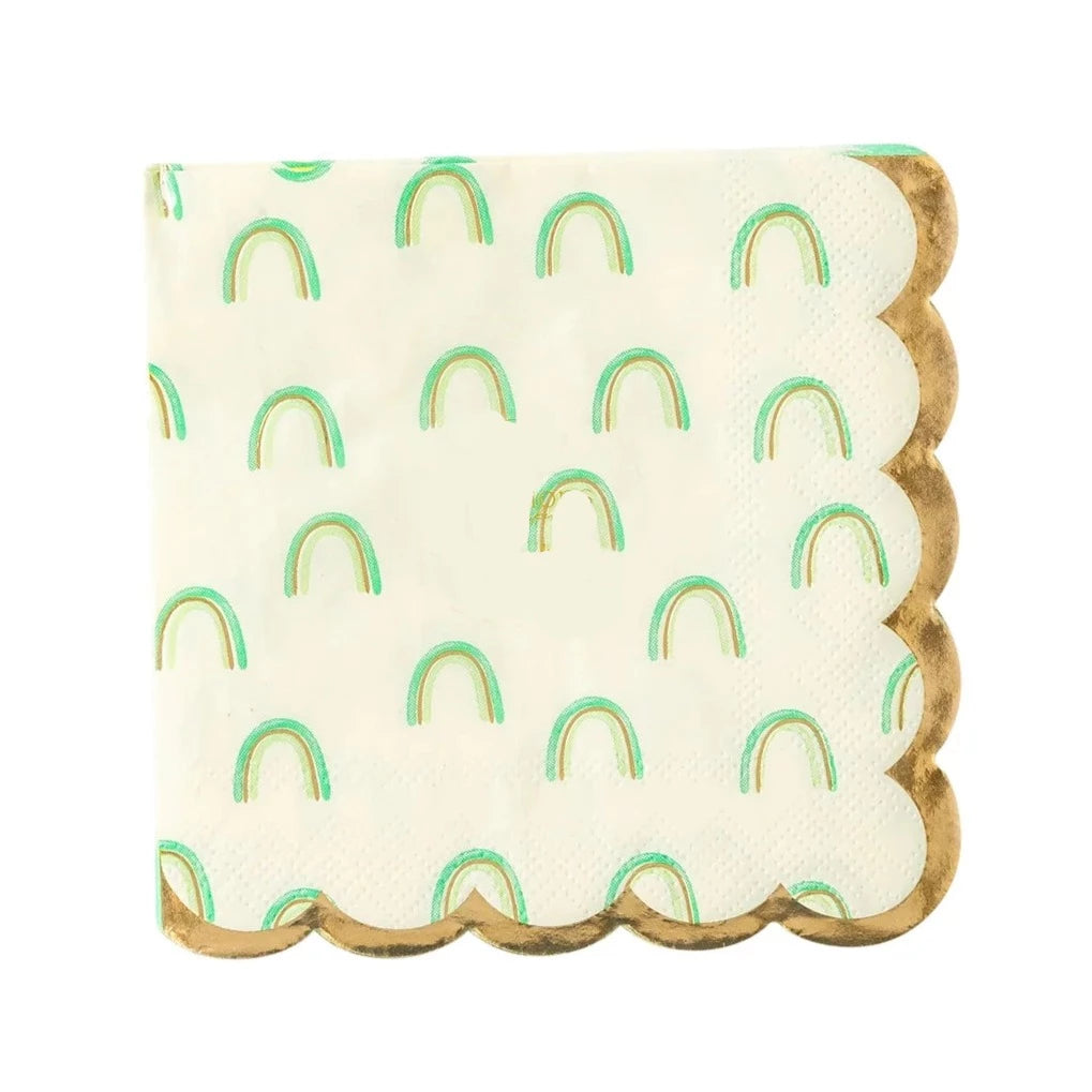 GREEN RAINBOW COCKTAIL NAPKINS My Mind’s Eye Napkins Bonjour Fete - Party Supplies