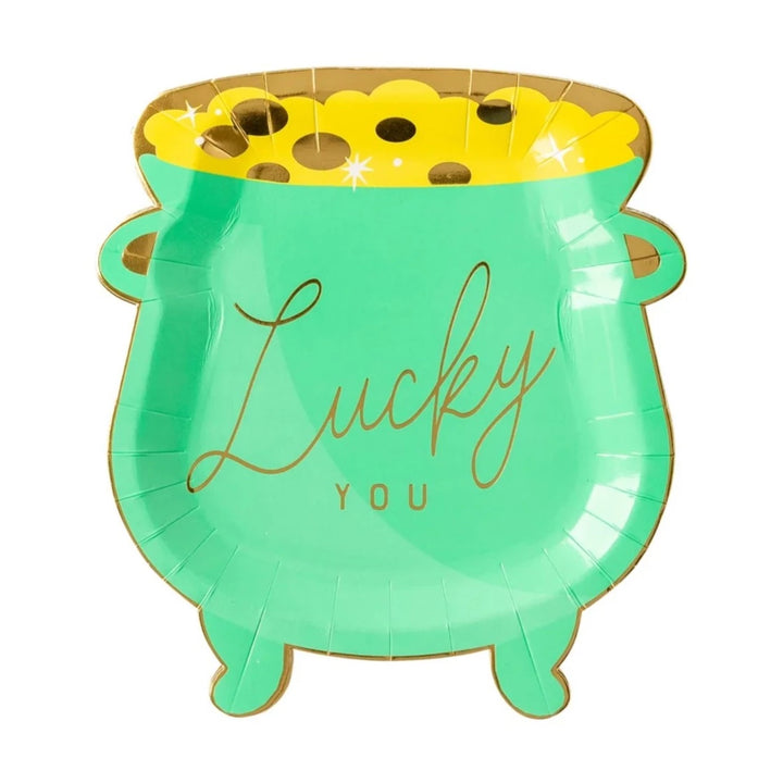 POT OF GOLD SHAPED PLATES My Mind’s Eye Plates Bonjour Fete - Party Supplies