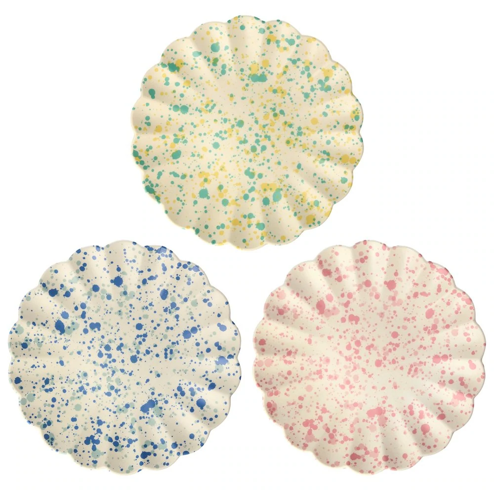 SPECKLED BAMBOO PLATES - party supplies
