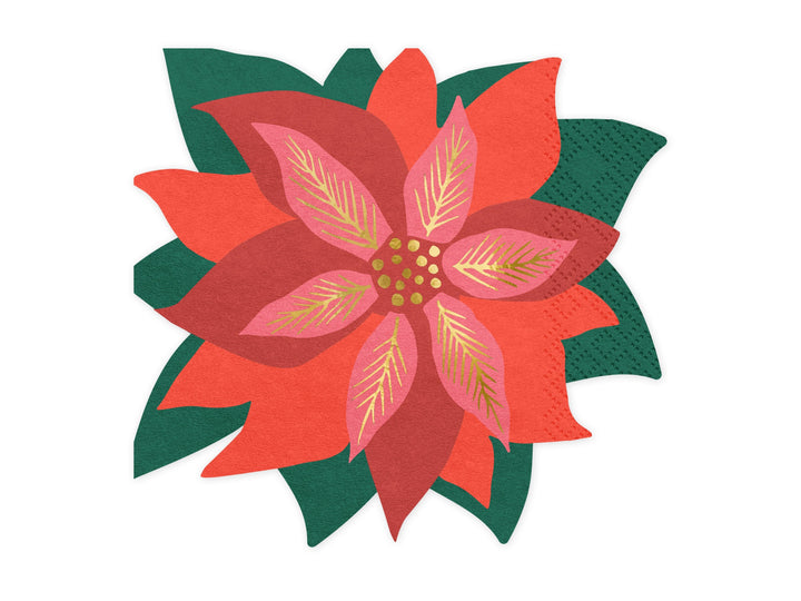 POINSETTA NAPKIN Party Deco Napkins Bonjour Fete - Party Supplies