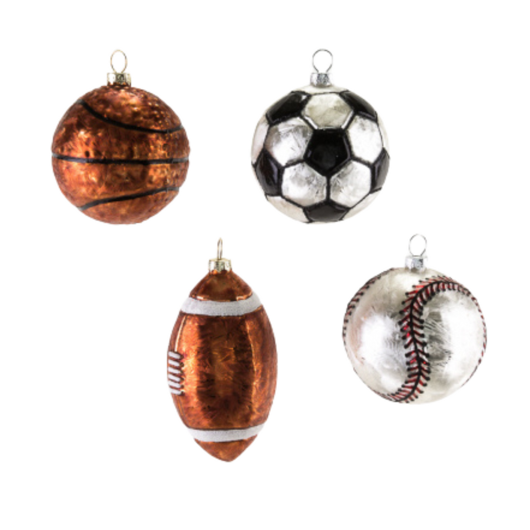 SPORT BALLS ORNAMENTS One Hundred 80 Degrees Christmas Ornament Bonjour Fete - Party Supplies