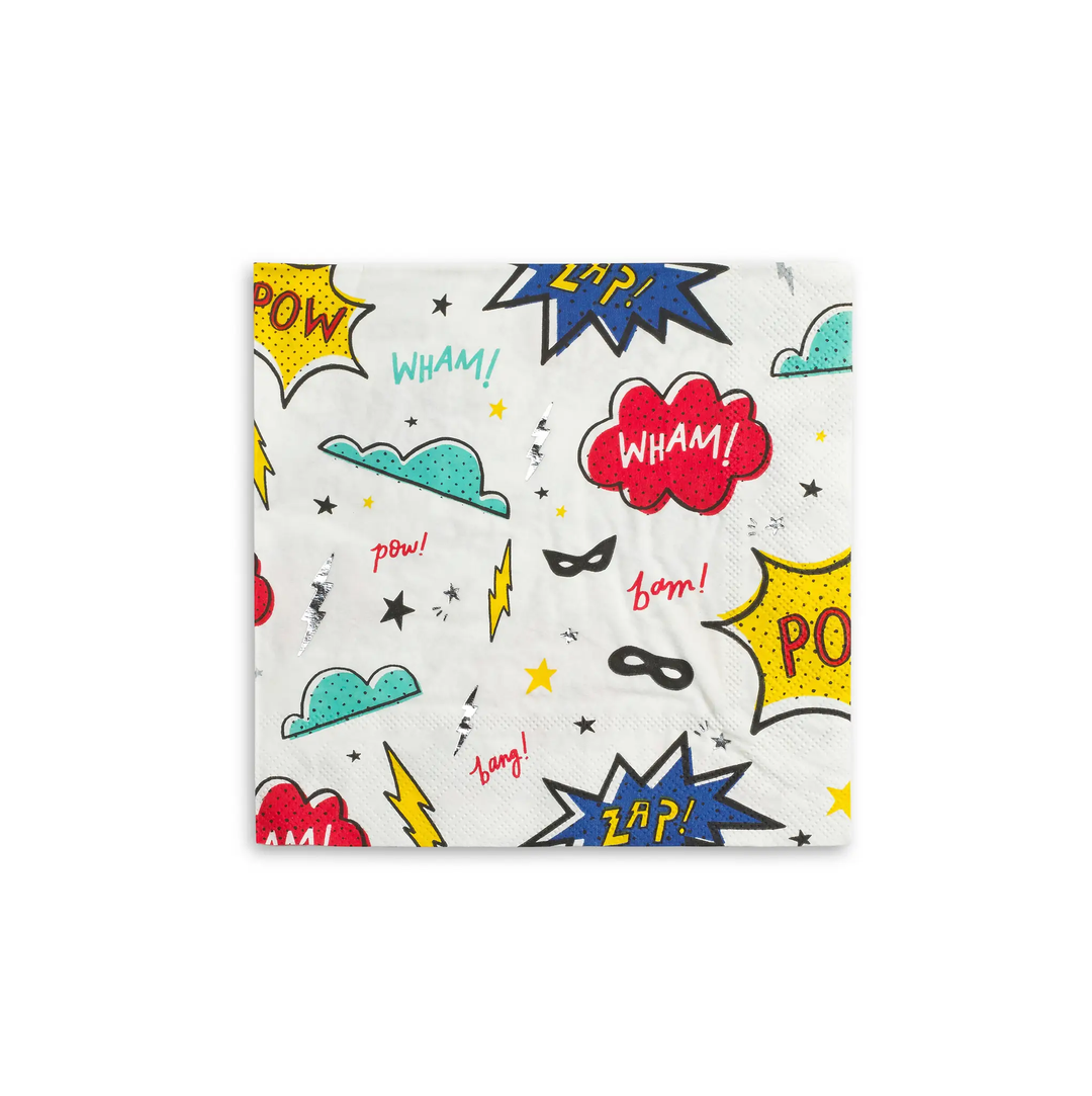 SUPERHERO LARGE NAPKINS Bonjour Fête Plates Bonjour Fete - Party Supplies