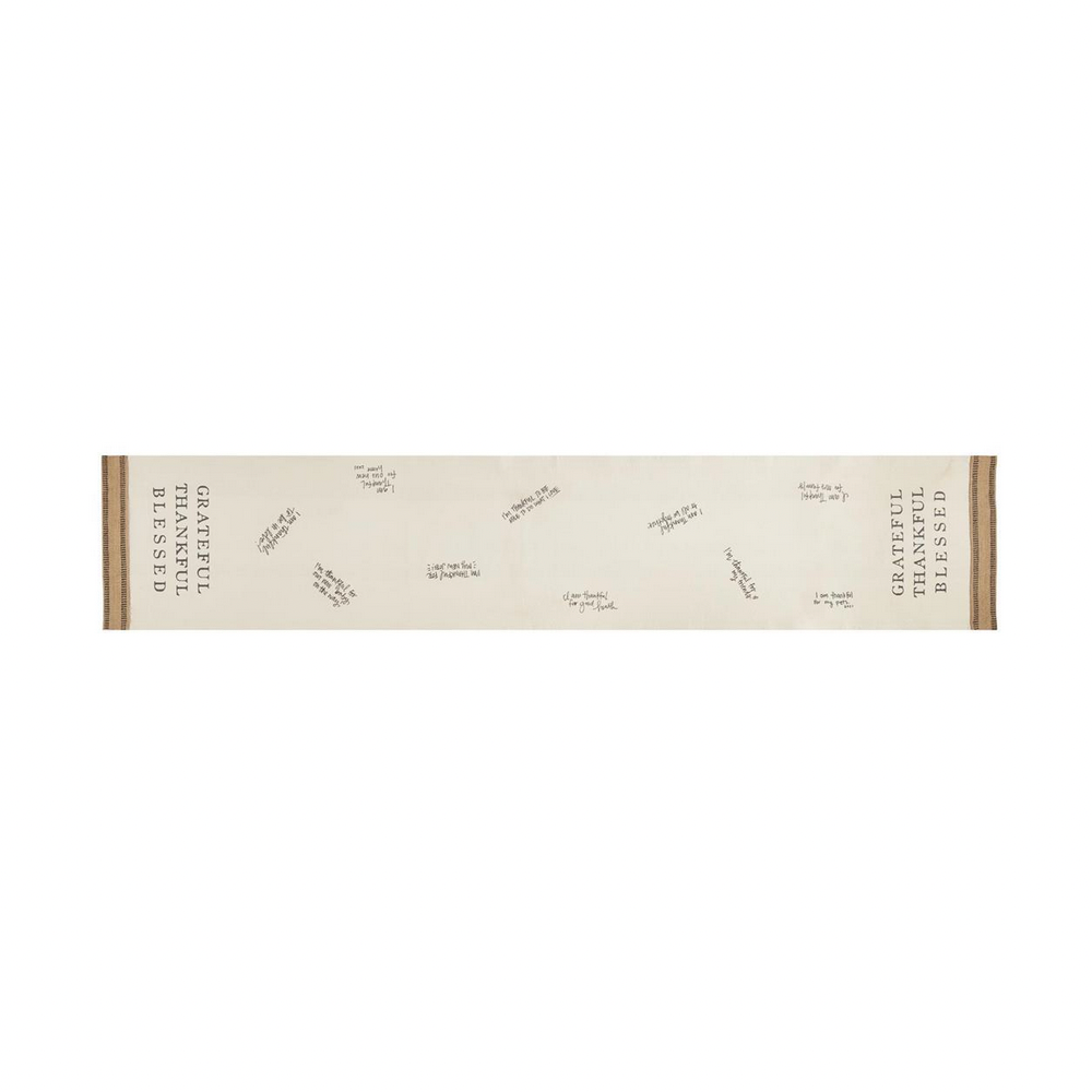 THANKFUL TABLE RUNNER Mud Pie Thanksgiving Tableware Bonjour Fete - Party Supplies