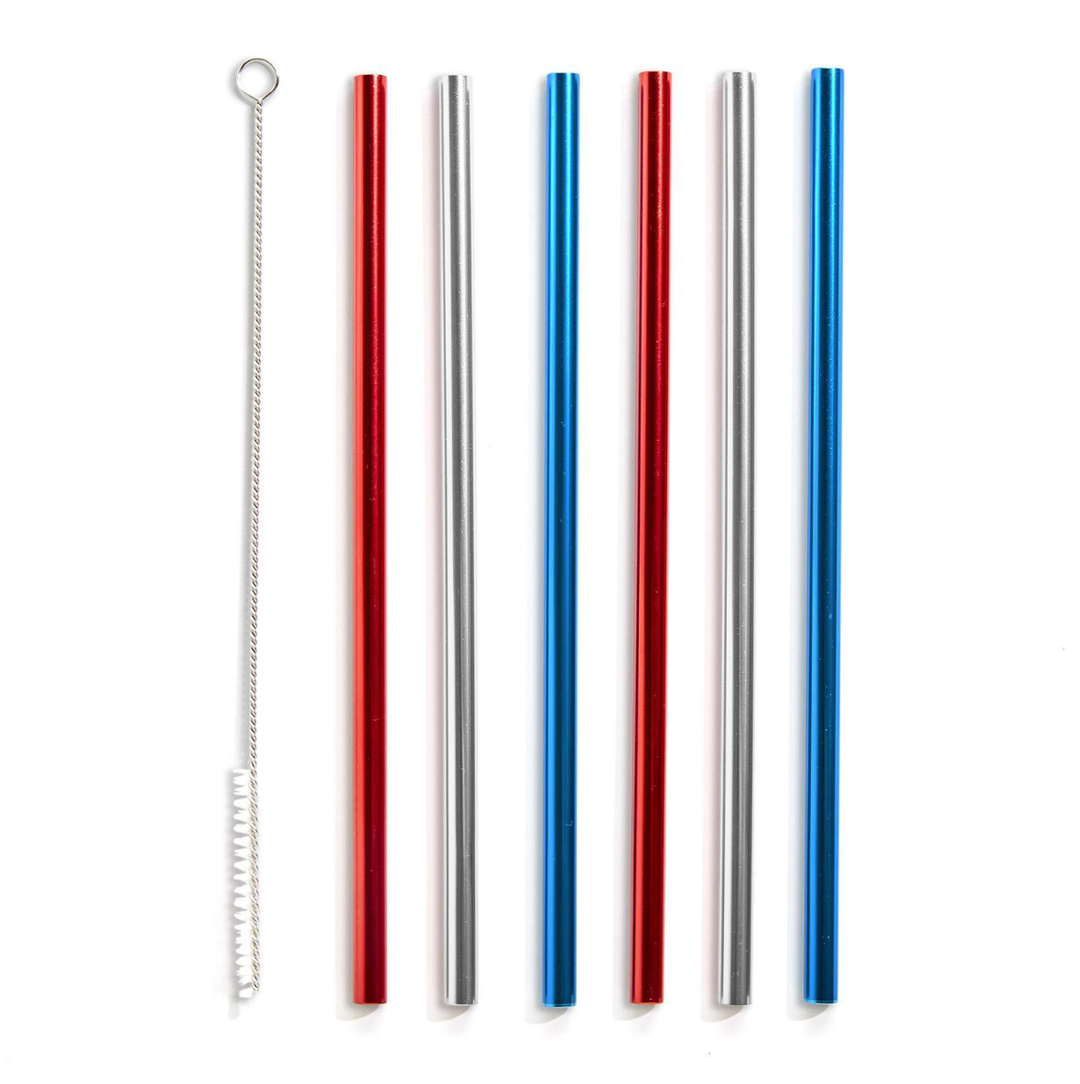 RED, WHITE & BLUE REUSABLE STRAWS Two's Company Bonjour Fete - Party Supplies