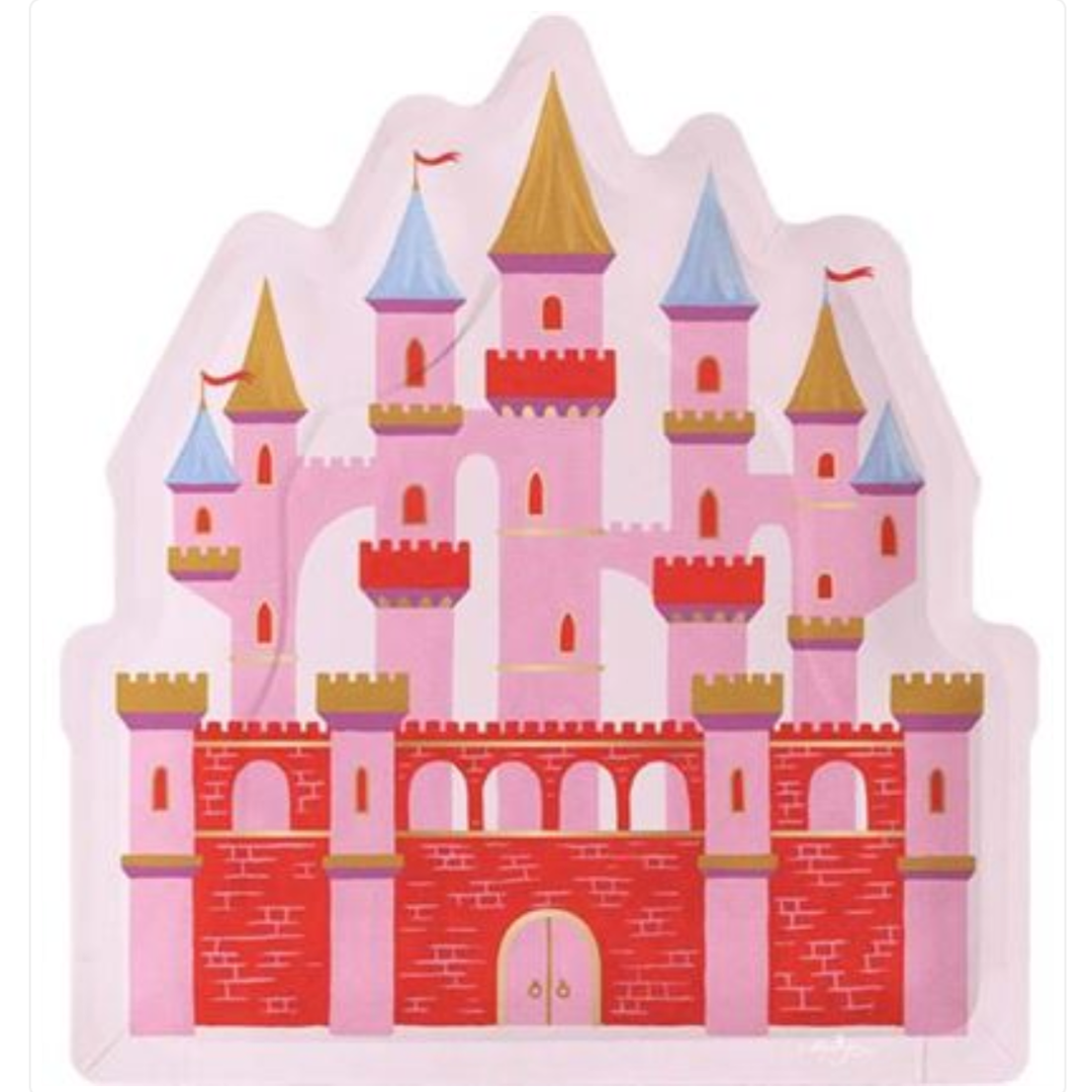 ONCE UPON A TIME CASTLE SHAPED LUNCHEON PLATE Design Design Plates Bonjour Fete - Party Supplies