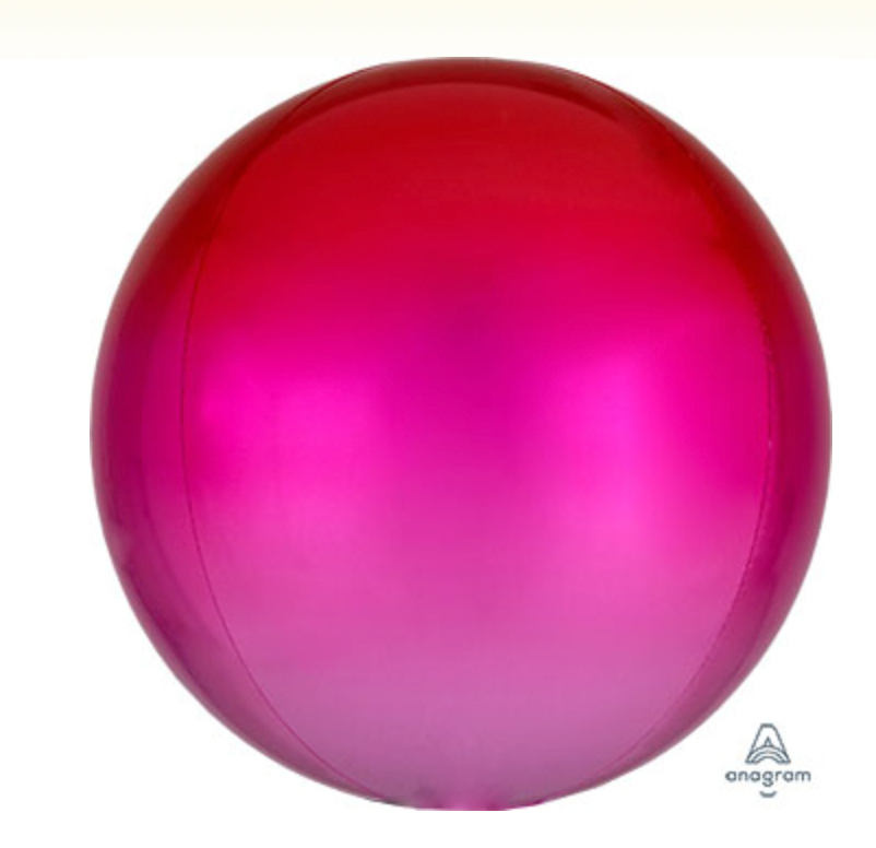 RED INTO PINK OMBRE ORB BALLOON Anagram Balloons Bonjour Fete - Party Supplies