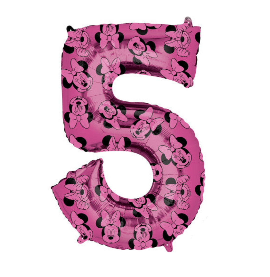 MINNIE MOUSE NUMBER 5 BALLOON Anagram Balloons Bonjour Fete - Party Supplies