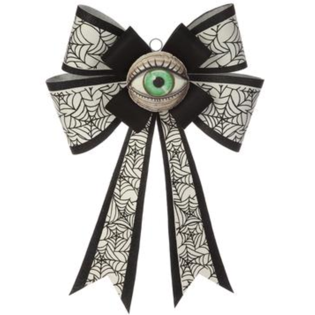 EYE SPIDER WEB BOW WALL DECOR Allstate Floral Halloween Home Decor Bonjour Fete - Party Supplies
