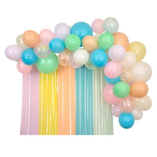 PASTEL BALLOON GARLAND & STREAMERS KIT Meri Meri Balloon Garland Kit Bonjour Fete - Party Supplies