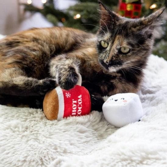 Holiday Hot Cocoa Cat Toys, Set of 2 Pearhead Holiday Pet Bonjour Fete - Party Supplies