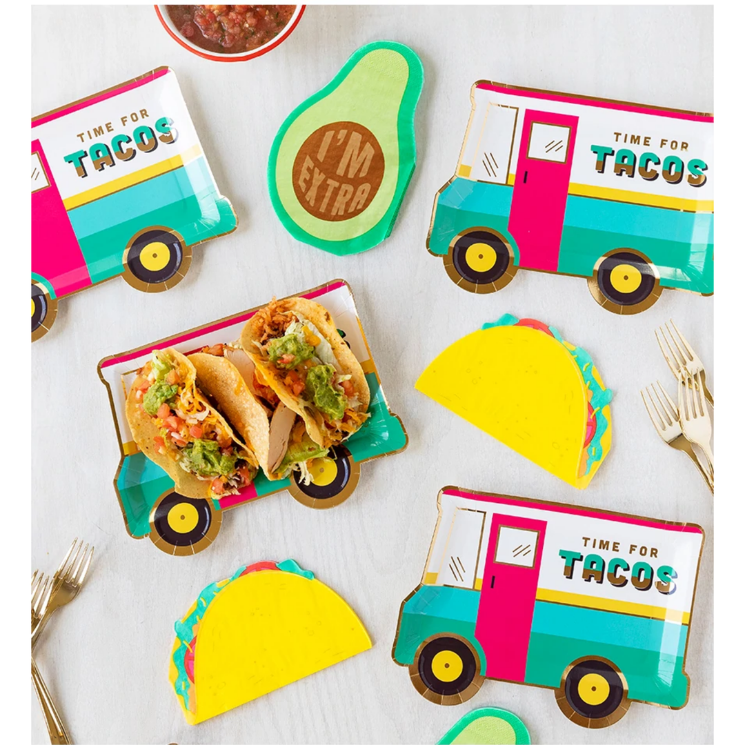 TACO TRUCK PAPER PLATES My Mind's Eye Plates Bonjour Fete - Party Supplies