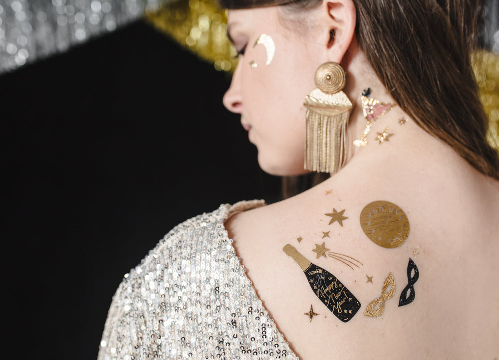 NEW YEAR'S EVE TEMPORARY TATTOOS Party Deco New Year's Eve Bonjour Fete - Party Supplies