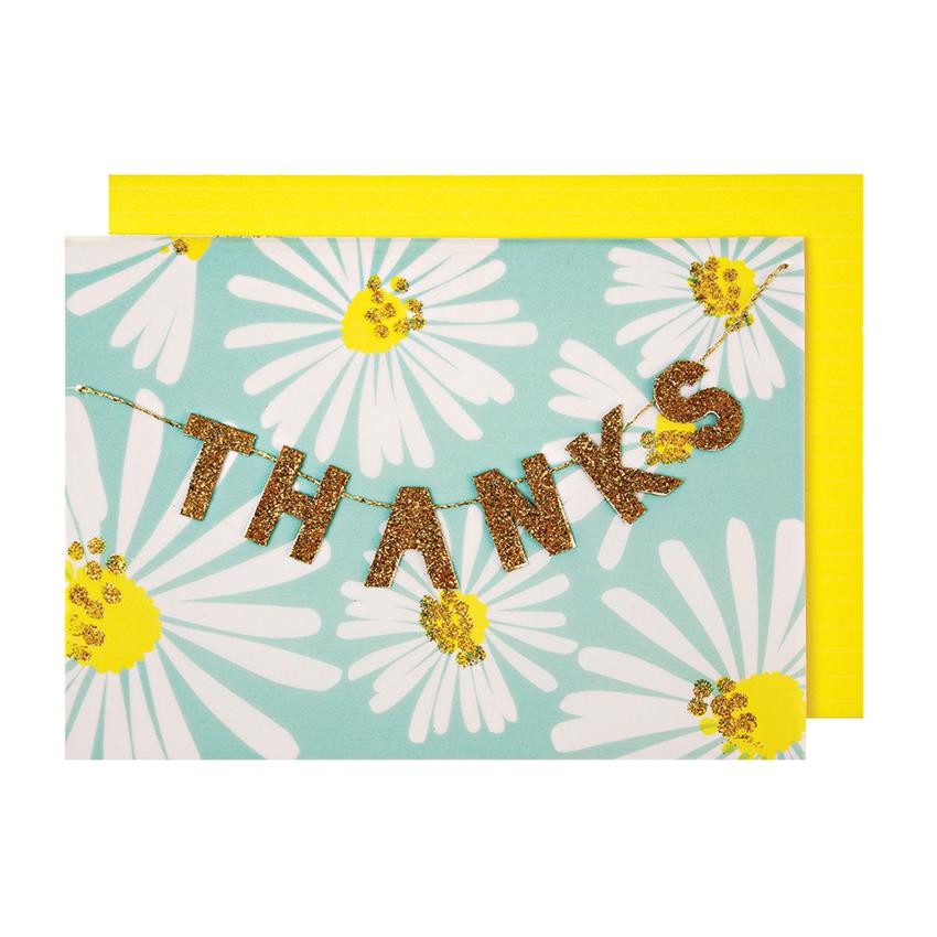 THANKS GARLAND CARD Meri Meri Greeting Card Bonjour Fete - Party Supplies