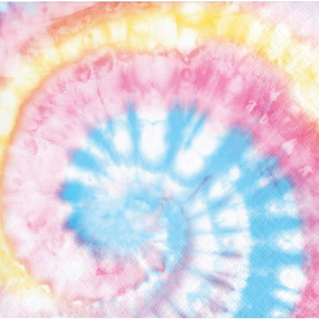 Rainbow Pastel Party Decorations, Happy Birthday Tie Dye Napkins