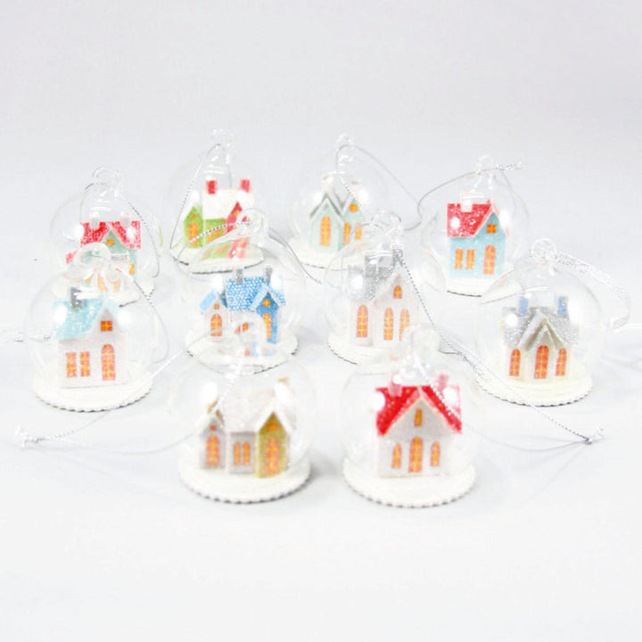 FROSTY ABODE SNOW GLOBE ORNAMENT BY CODY FOSTER Cody Foster Co. Christmas Ornament Bonjour Fete - Party Supplies