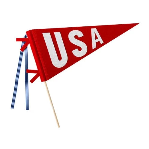 USA RED FELT PENNANT FLAG My Mind’s Eye 0 Faire Bonjour Fete - Party Supplies