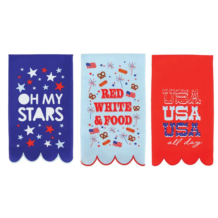 USA TEA TOWELS Packed Party Bonjour Fete - Party Supplies