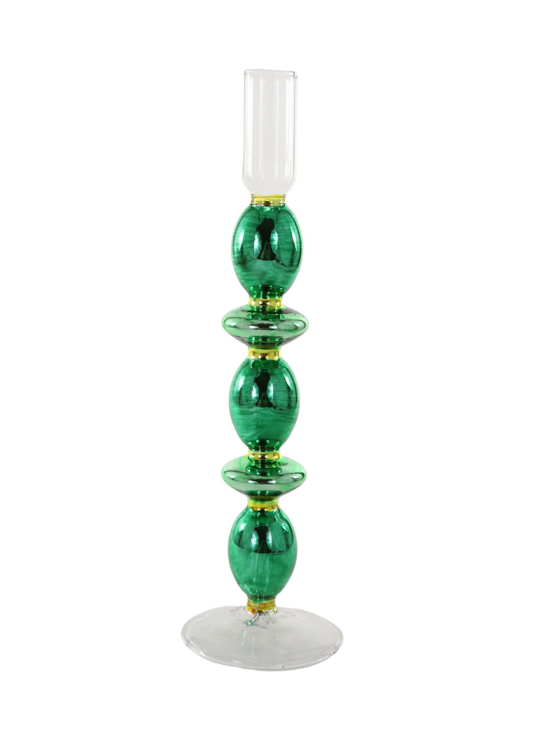 SHINY GREEN SPINDLE CANDLESTICK Cody Foster Co. Home Candle Bonjour Fete - Party Supplies