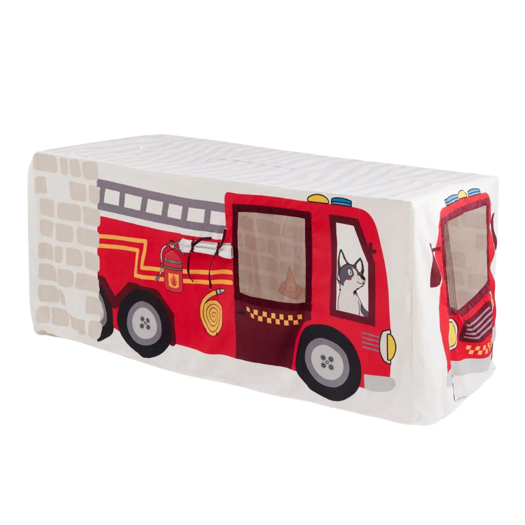 FIRE TRUCK AND STATION TABLE TENT CUBBY Petite Maison Play 0 Faire Bonjour Fete - Party Supplies