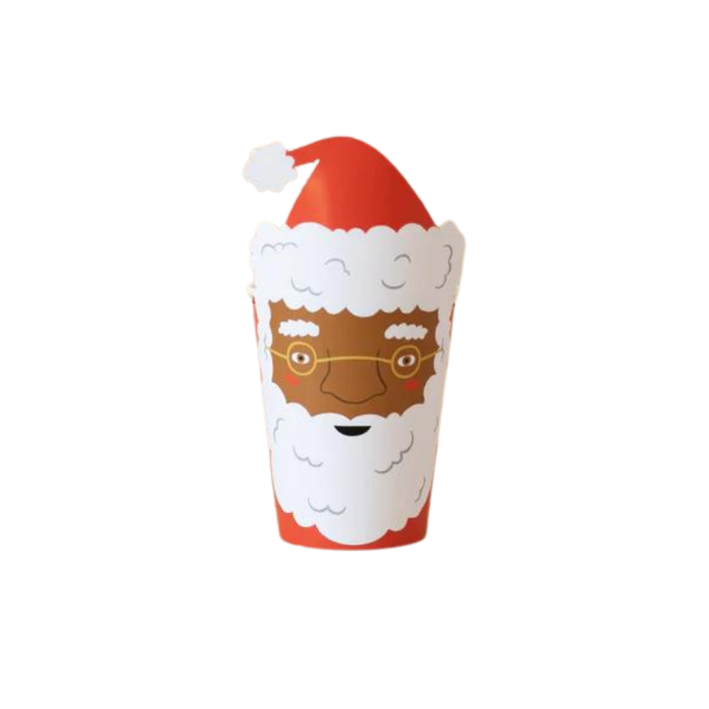 DIE CUT COCOA SANTA PAPER CUPS Bonjour Fête  Bonjour Fete - Party Supplies