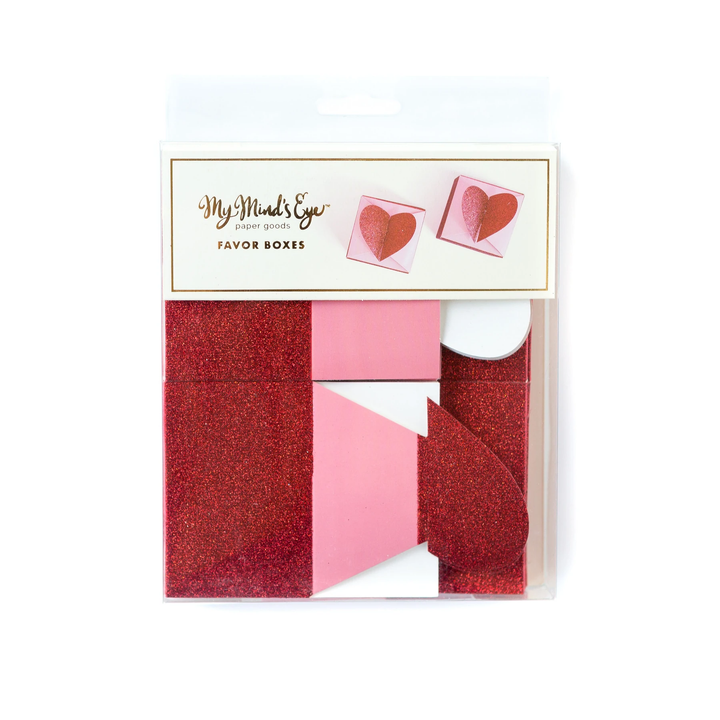 VALENTINE HEART FAVOR BOXES My Mind’s Eye Valentines Party Favors Bonjour Fete - Party Supplies