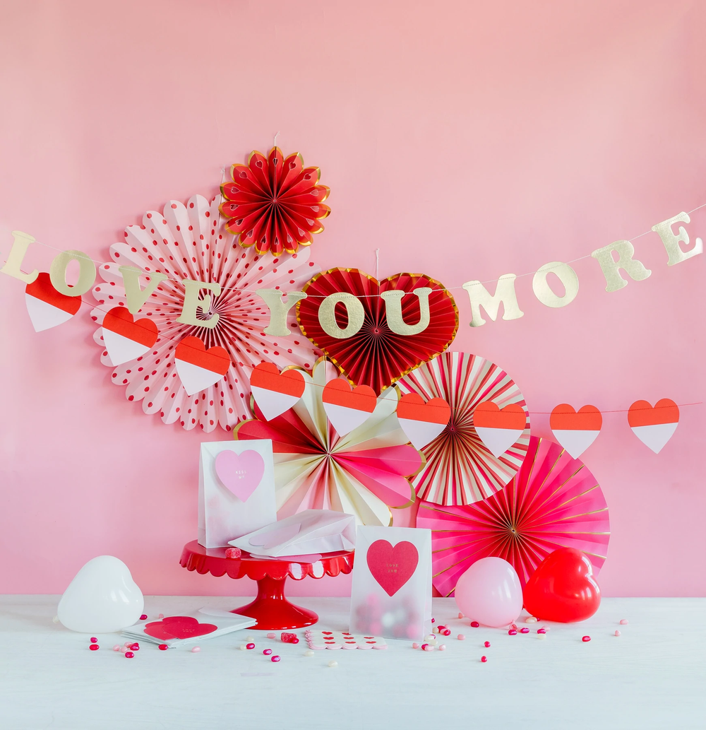 LOVE YOU MORE BANNER SET My Mind’s Eye Garlands & Banners Bonjour Fete - Party Supplies
