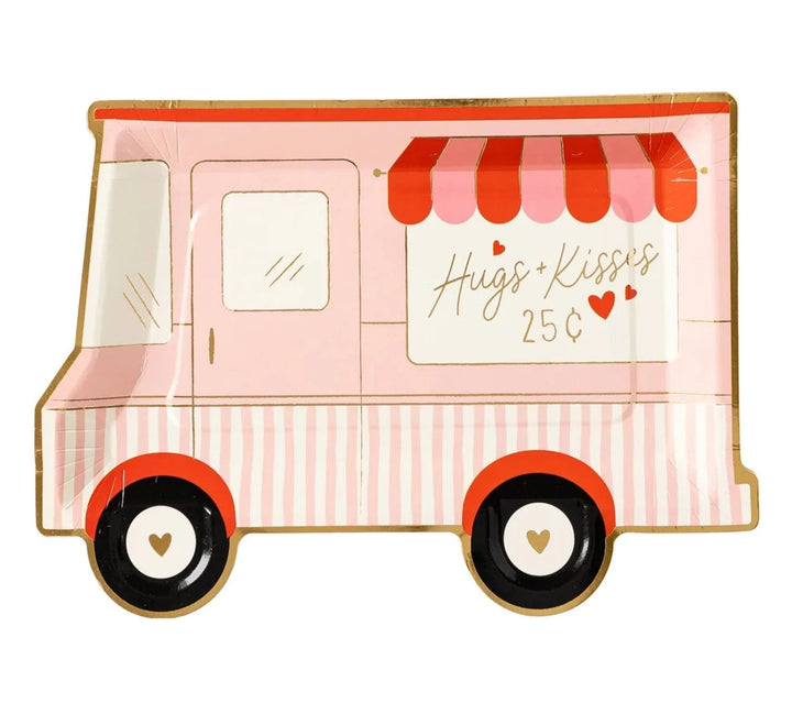 VAL942 - Valentine Truck Shaped Plate My Mind’s Eye 0 Faire Bonjour Fete - Party Supplies