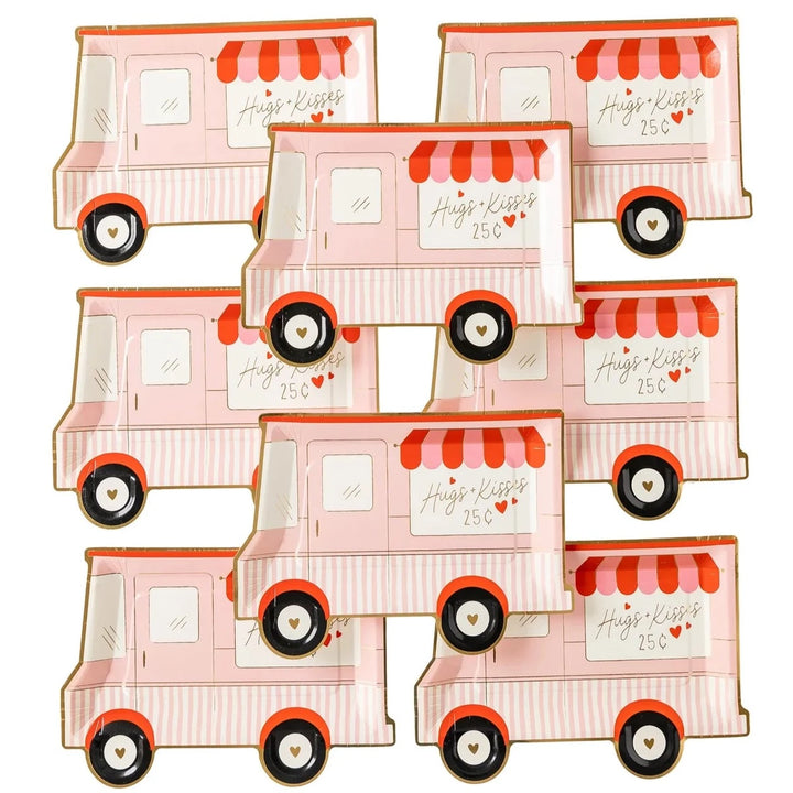 VAL942 - Valentine Truck Shaped Plate My Mind’s Eye 0 Faire Bonjour Fete - Party Supplies
