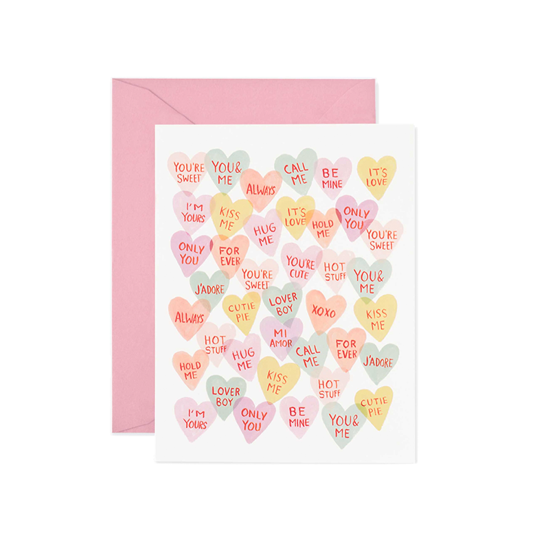 VALENTINE SWEETHEARTS CARD BY RIFLE PAPER CO. Rifle Paper Co. Valentine’s Day Card Bonjour Fete - Party Supplies