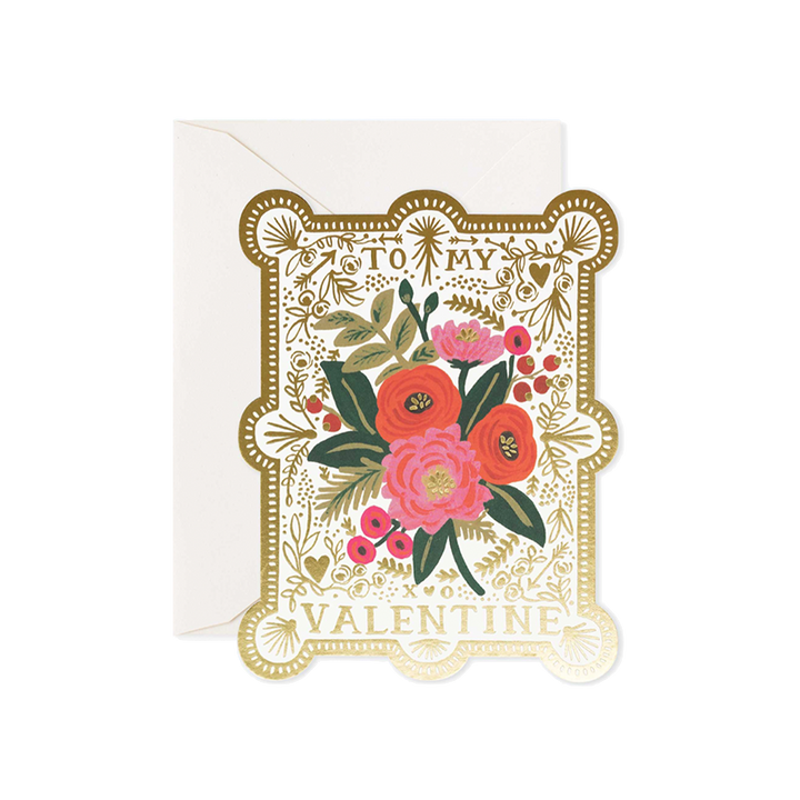 VINTAGE VALENTINE CARD BY RIFLE PAPER CO. Rifle Paper Co. Valentine’s Day Card Bonjour Fete - Party Supplies