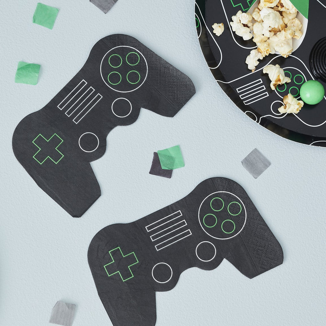 video-game-controller-shaped-napkins-bonjour-f-te for Free Printable Game Control Card VIDEO GAME CONTROLLER SHAPED NAPKINS – Bonjour Fête for Free Printable Game Control Card
