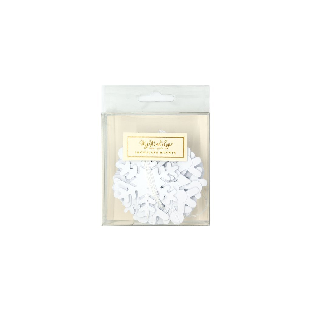 HOLIDAY SNOWFLAKE BANNER My Mind's Eye Garlands & Banners WHITE Bonjour Fete - Party Supplies