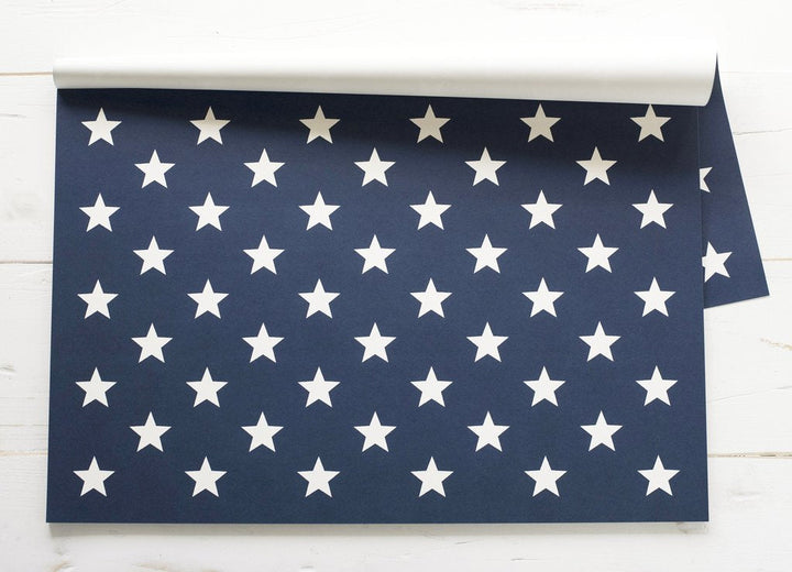 WHITE STARS ON BLUE PLACEMAT Hester & Cook Placemats Bonjour Fete - Party Supplies