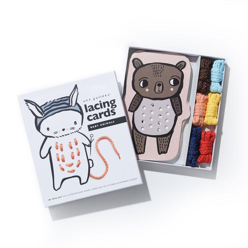 BABY ANIMAL LACING ACTIVITY CARDS BY WEE GALLERY Wee Gallery Baby Bonjour Fete - Party Supplies