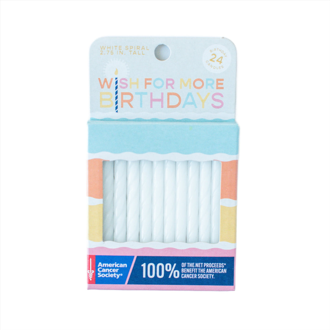 WISH FOR MORE BIRTHDAYS WHITE CANDLE SET Wish For More Birthdays Birthday Candles & Sparklers Bonjour Fete - Party Supplies