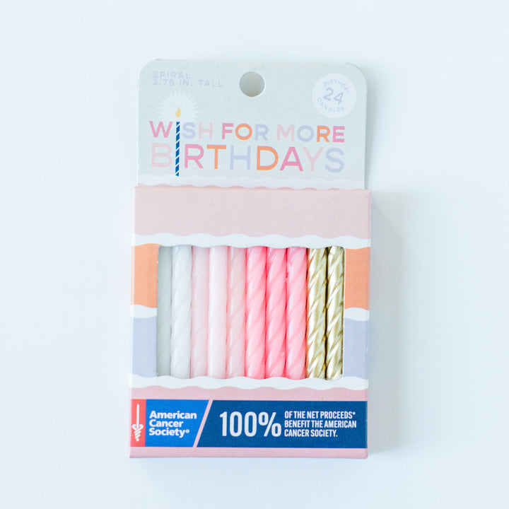 WISH FOR MORE BIRTHDAYS PINK CANDLE SET Wish For More Birthdays Birthday Candles & Sparklers Bonjour Fete - Party Supplies