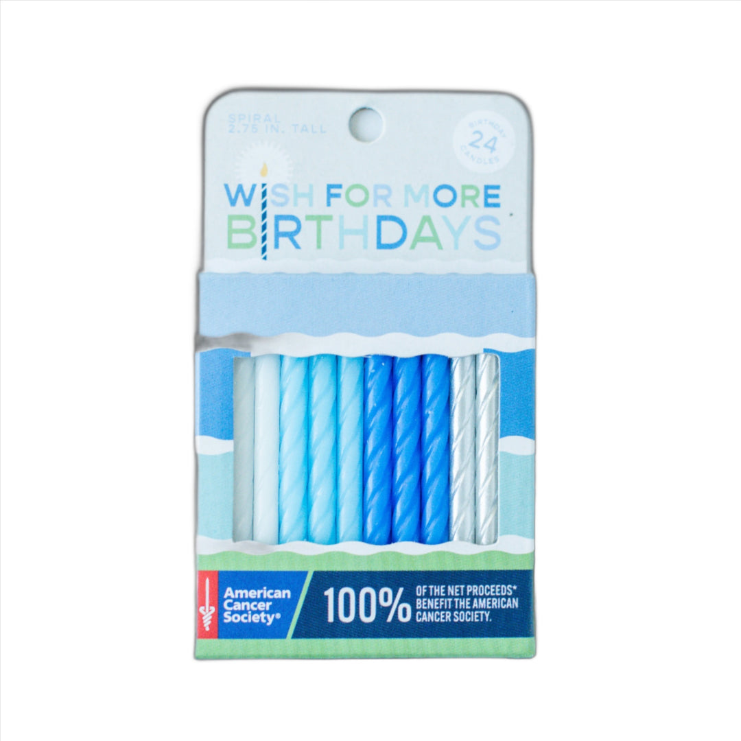 WISH FOR MORE BIRTHDAYS BLUE CANDLE SET Wish For More Birthdays Birthday Candles & Sparklers Bonjour Fete - Party Supplies
