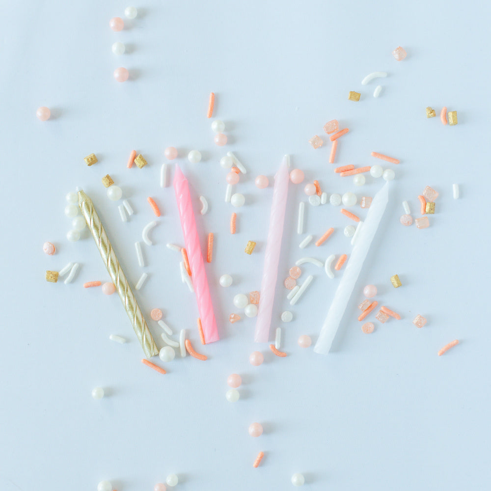 WISH FOR MORE BIRTHDAYS PINK CANDLE SET Wish For More Birthdays Birthday Candles & Sparklers Bonjour Fete - Party Supplies